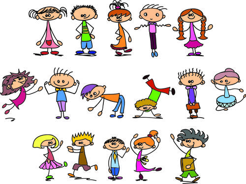 cute children cartoon styles vector