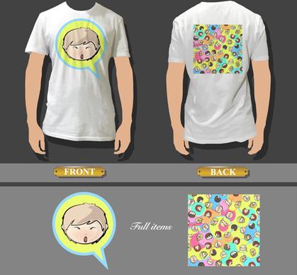 t shirt front and back creative design vector set