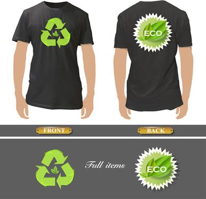 t shirt front and back creative design vector set