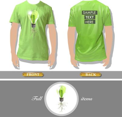 t shirt front and back creative design vector set