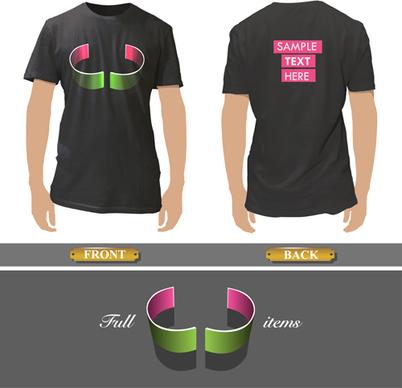 t shirt front and back creative design vector set