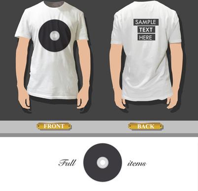 t shirt front and back creative design vector set