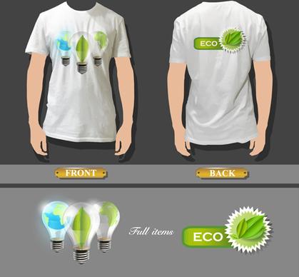 t shirt front and back creative design vector set