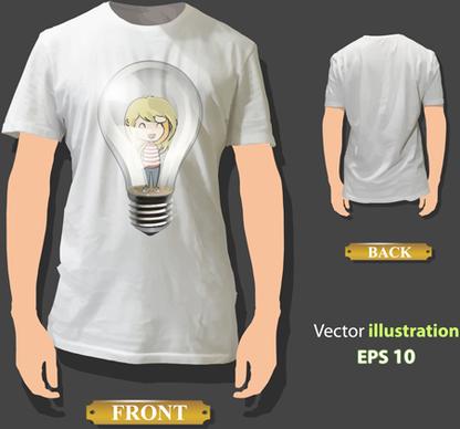 t shirt front and back creative design vector set