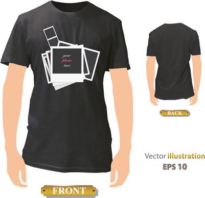 t shirt front and back creative design vector set