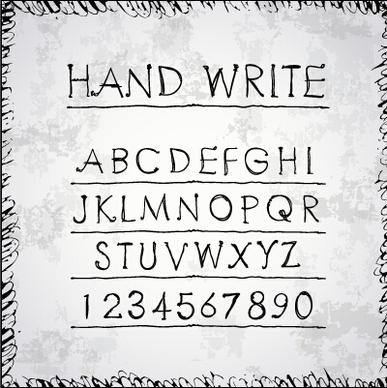 hand drawn fonts creative vector