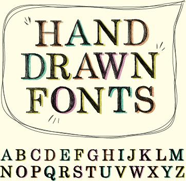 hand drawn fonts creative vector