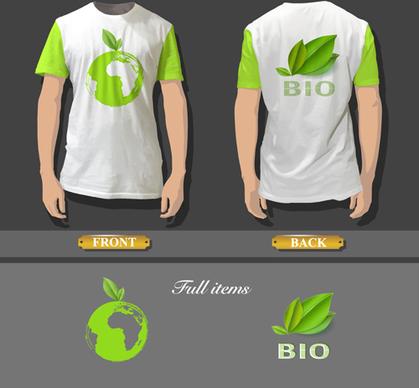 t shirt front and back creative design vector set