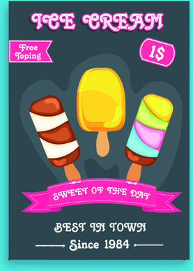 ice cream vintage poster vector