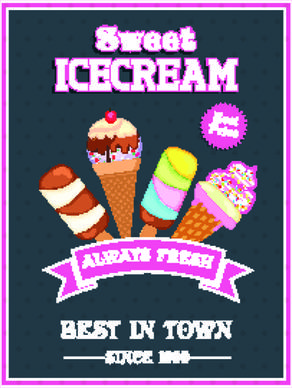 ice cream vintage poster vector