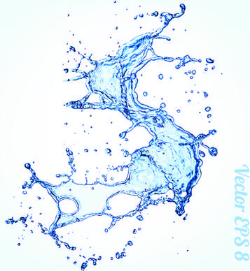 splash blue water vector background