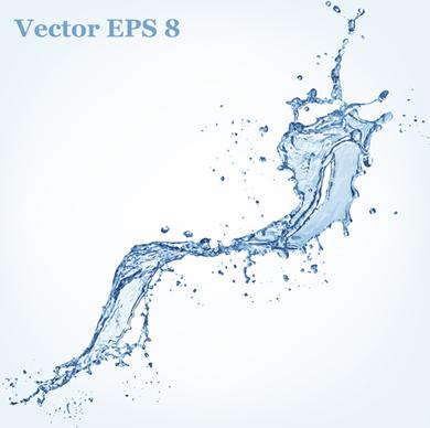 splash blue water vector background