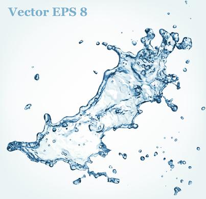 splash blue water vector background