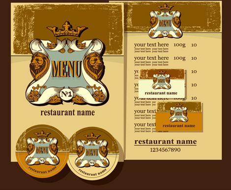 retro beer menu cover with price list vectors