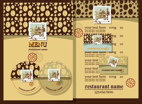 retro beer menu cover with price list vectors