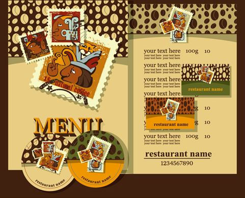 retro beer menu cover with price list vectors