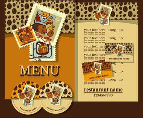 retro beer menu cover with price list vectors