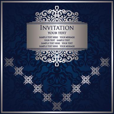 ornate blue background retro vector