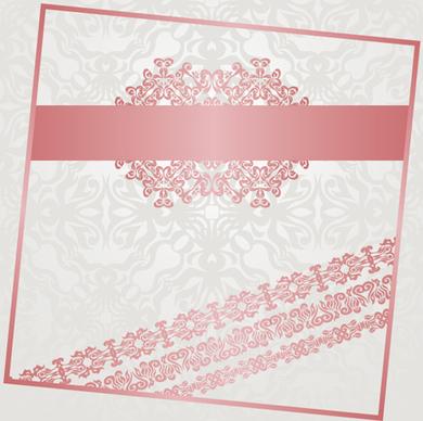 pink frame with floral background vector