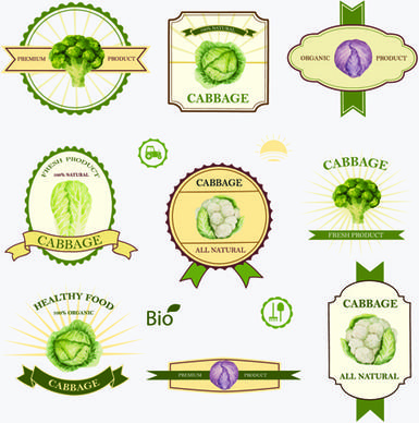 creative vegetables labels vintage vector