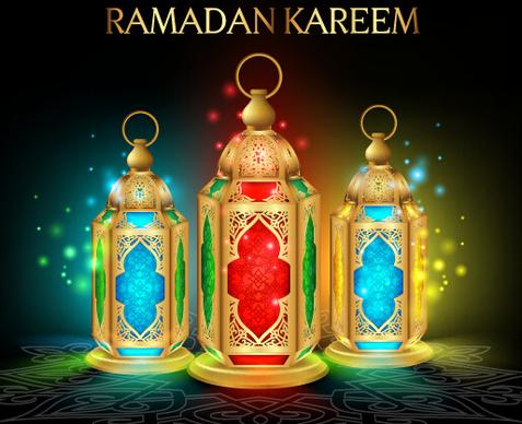 background ramadan mubarak vector design set