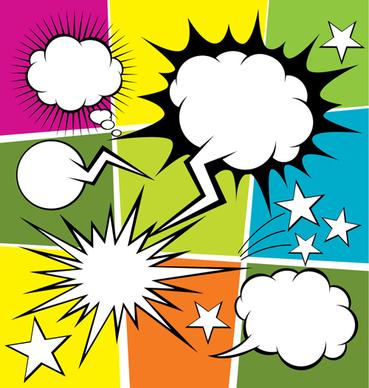 blank text clouds cartoon styles vector