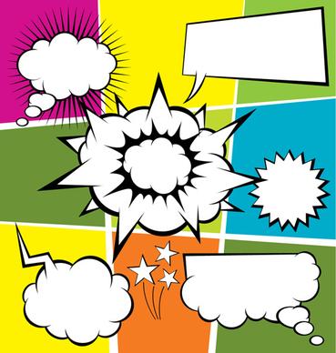 blank text clouds cartoon styles vector