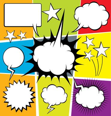 blank text clouds cartoon styles vector