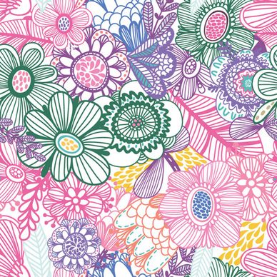 floral gentle pattern hand drawn vector