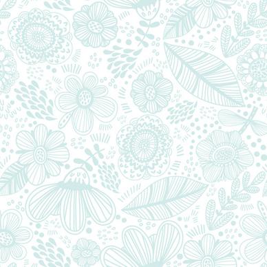 floral gentle pattern hand drawn vector