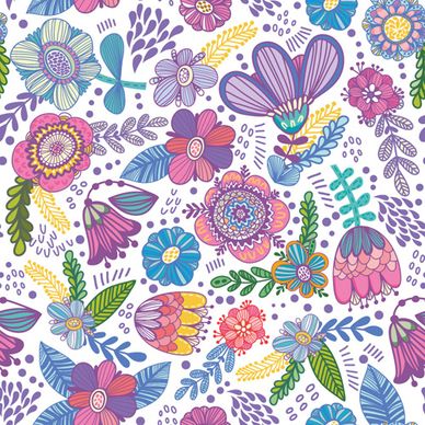 floral gentle pattern hand drawn vector