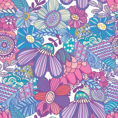 floral gentle pattern hand drawn vector