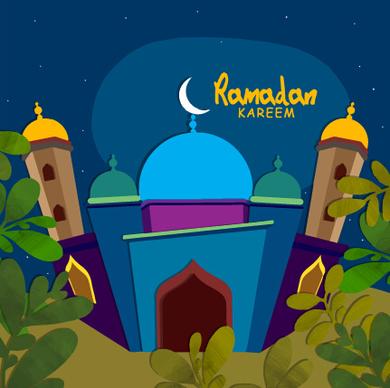 background ramadan mubarak vector design set