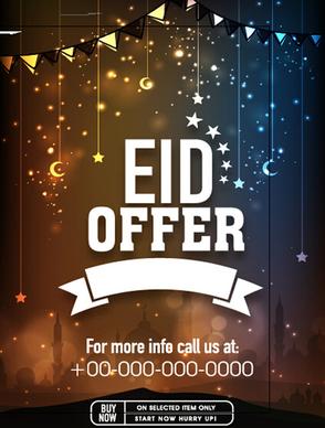 eid special offer sale flyer vector set