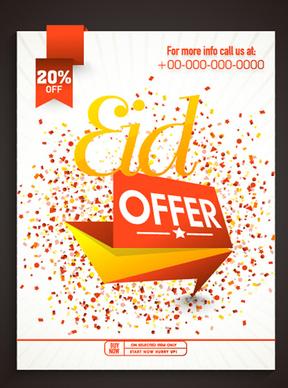 eid special offer sale flyer vector set