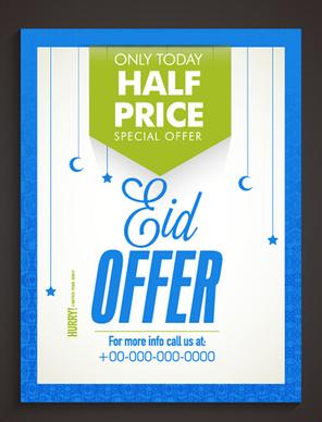 eid special offer sale flyer vector set