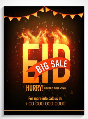 eid special offer sale flyer vector set