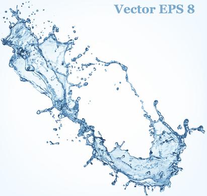 transparent water splash effect vector background