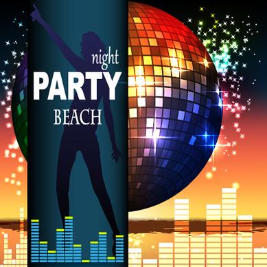 disco night party neon background vector