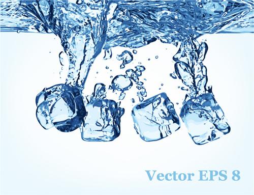 transparent water splash effect vector background