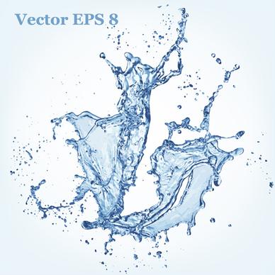 transparent water splash effect vector background