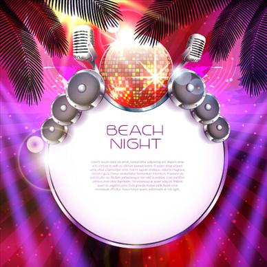 vector flyer summer night party design