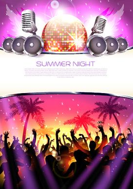 vector flyer summer night party design