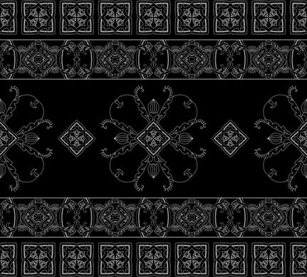 vintage floral ornate with black background vector