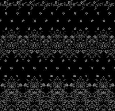 vintage floral ornate with black background vector