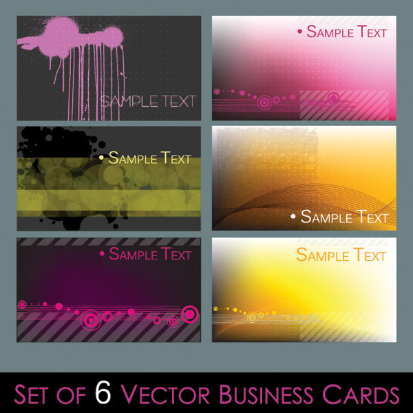 business cards grunge styles vector