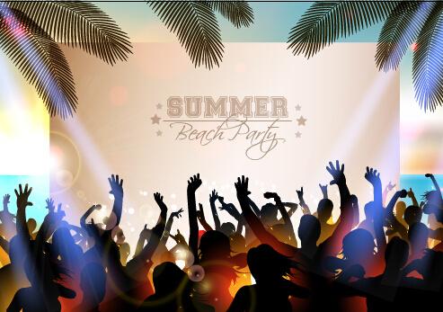 vector flyer summer night party design