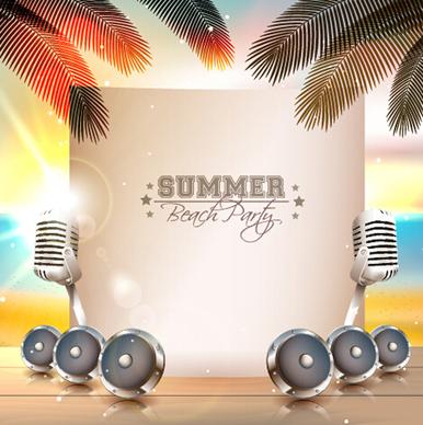 vector flyer summer night party design