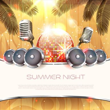 vector flyer summer night party design