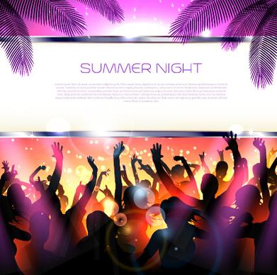 vector flyer summer night party design